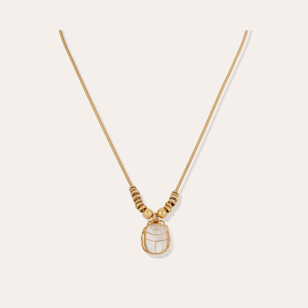 Bia Scaramouche Gold Necklace - White Mother-of-Pearl – Gas Bijoux