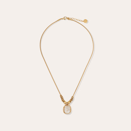 Collier Bia Scaramouche doré - Nacre Blanche