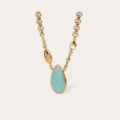 Billy gold necklace - Amazonite