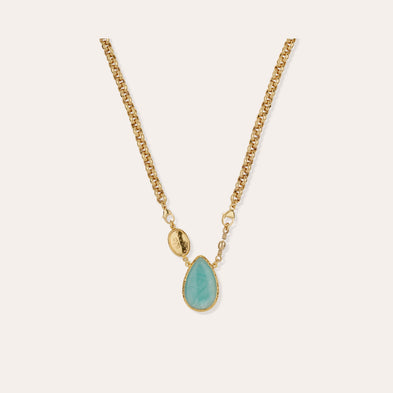 Billy gold necklace - Amazonite