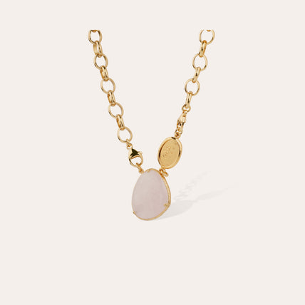 Collier Billy doré - Quartz rose