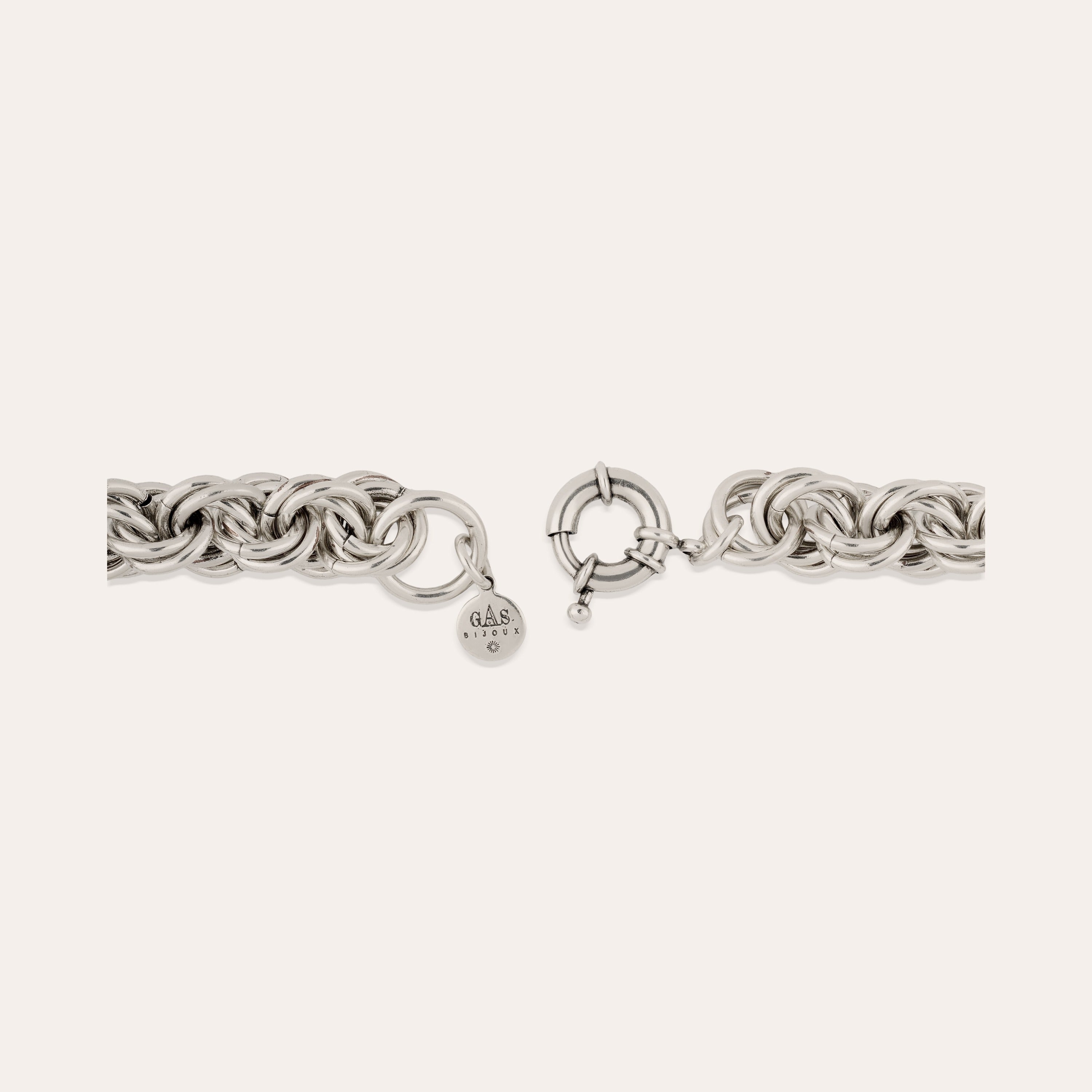 Interlocking Round Link Silver-Plated Necklace – Gas Bijoux
