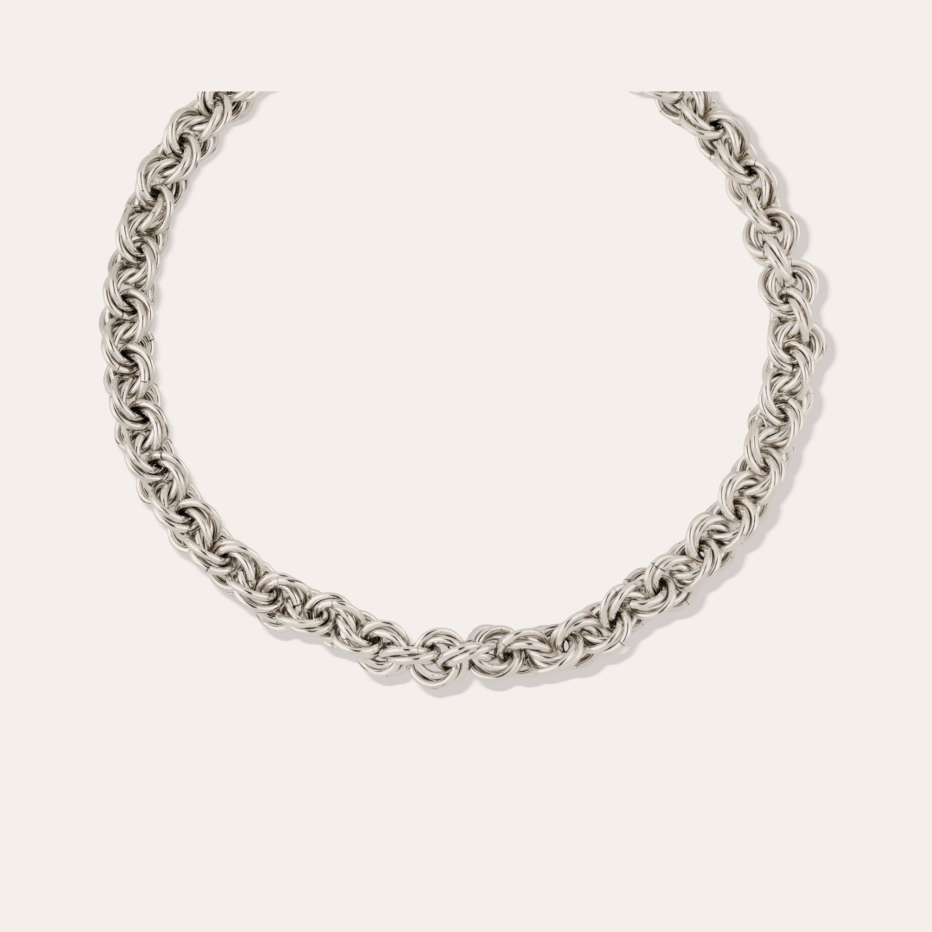 まとめCITY HERITAGE NECKLACE + ATTACHMENT Interlocking Round Link Silver-Plated Necklace – Gas Bijoux