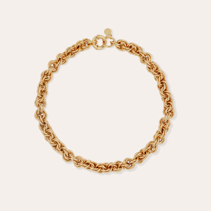 Collier Maille rond entrecroisé grand modèle doré