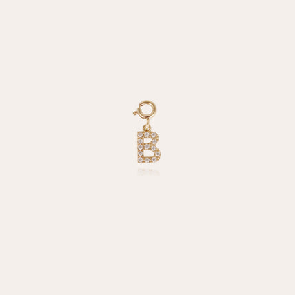 Charms pendentif lettre B strass doré
