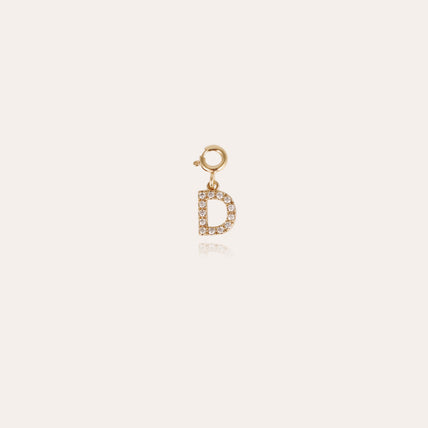 Charms pendentif lettre D strass doré