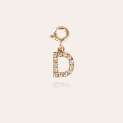 Charms pendentif lettre D strass doré
