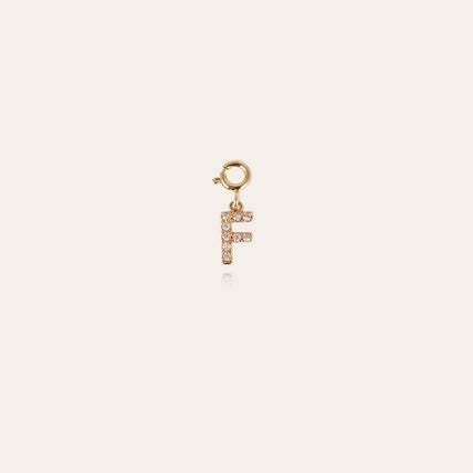 Charms pendentif lettre F strass doré