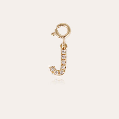 Charms pendentif lettre J strass doré