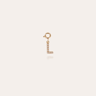 Charms pendentif lettre L strass doré