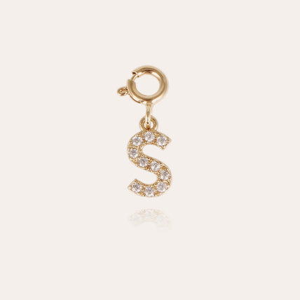 Charms pendentif lettre S strass doré