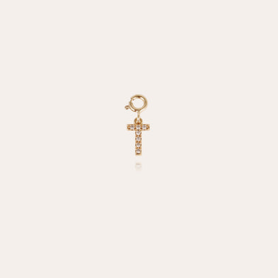 Charms pendentif lettre T strass doré