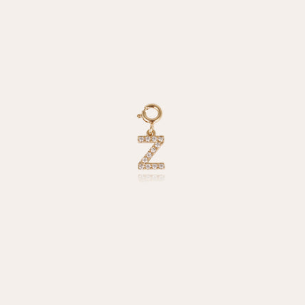 Charms pendentif lettre Z strass doré