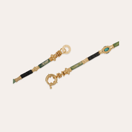 Collier Kali doré - Vessonite & Fluorine