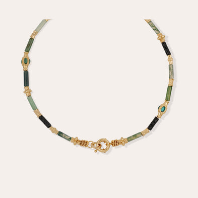 Collier Kali doré - Vessonite & Fluorine