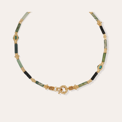 Collier Kali doré - Vessonite & Fluorine