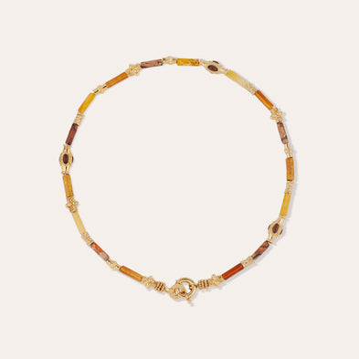 Kali gold-tone necklace - Red Jasper & Malinga Jasper