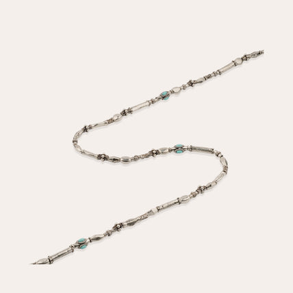Kali cabochon medium necklace fine silver-plated - Turquoise Matrix