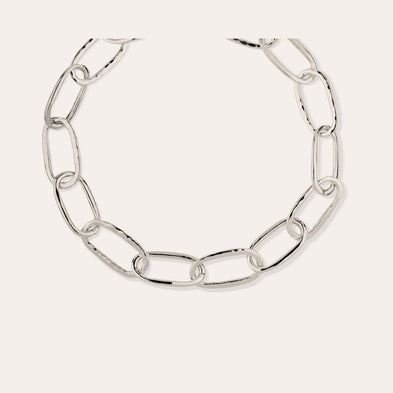 Collier Maille Ovale grand modèle argenté
