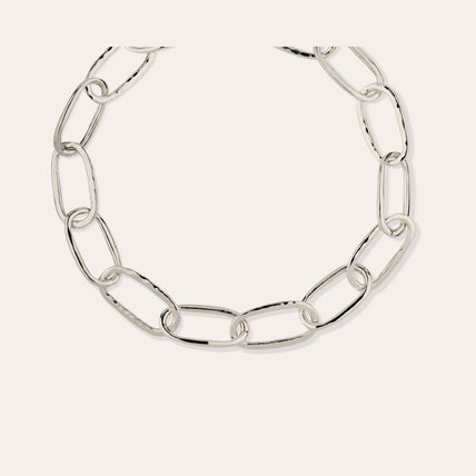 Collier Maille Ovale grand modèle argenté