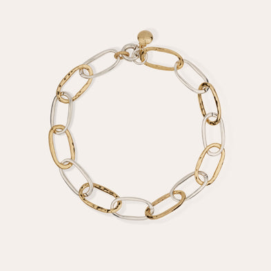 Collier Maille Ovale grand modèle bicolore