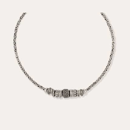 Marquise Chain Necklace, silver-plated