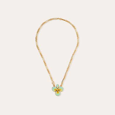 Collier Trèfle émail doré