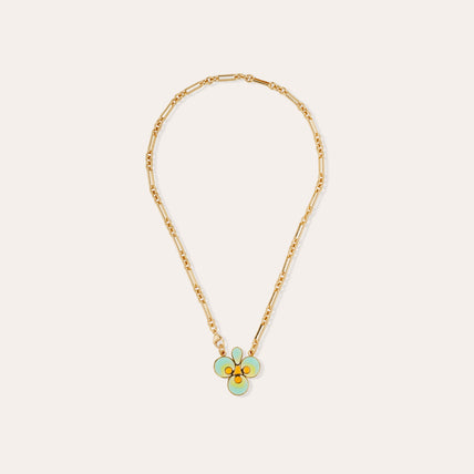 Collier Trèfle émail doré