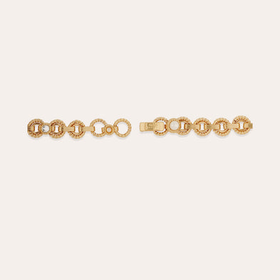 Collier Mistral doré - Nacre blanche & Strass