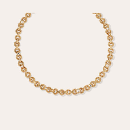 Collier Mistral doré - Nacre blanche & Strass