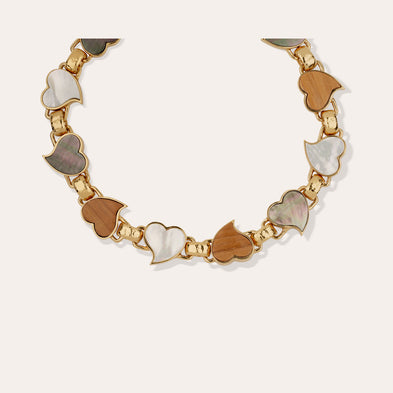 Collier Mirage Coeur Multi - Bois & Nacre