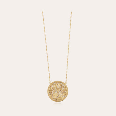 Collier Diva strass petit modèle doré