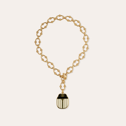 Charm pendentif Mirage Scarabée émail grand modèle doré