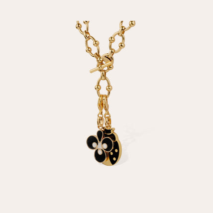 Charm pendentif Mirage Trefle émail petit modèle doré 