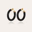 Boucles d'oreilles créoles Caftan petit modèle acétate dorées - Noir