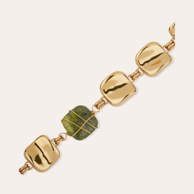 Collier Square Rainbow doré - Vessonite