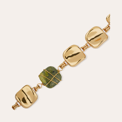 Collier Square Rainbow doré - Vessonite