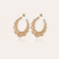 Boucles d'oreilles Créoles Andy petit modèle acétate dorées - Beige