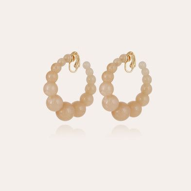 Boucles d'oreilles Créoles Andy petit modèle acétate - Beige
