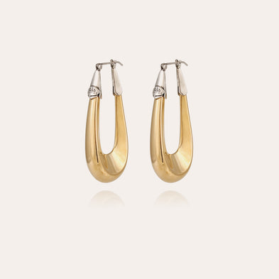 Écume large two-tone gold-tone earrings