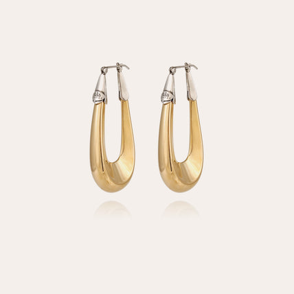 Boucles d'oreilles Écume grand modèle bicolore dorées