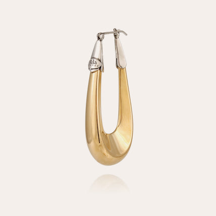 Boucles d'oreilles Écume grand modèle bicolore dorées