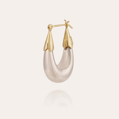 Écume small model two-tone silver-plated earrings