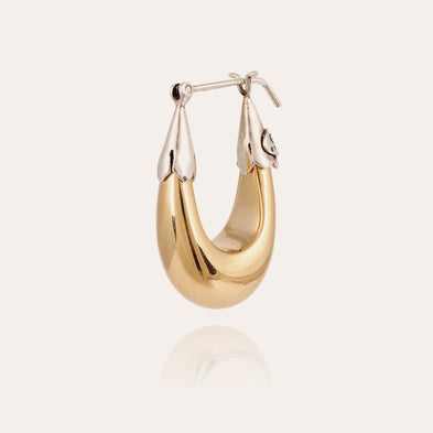 Boucles d'oreilles Écume petit modèle bicolore dorées