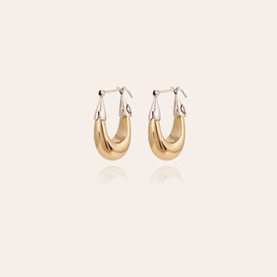 Boucles d'oreilles Écume petit modèle bicolore dorées