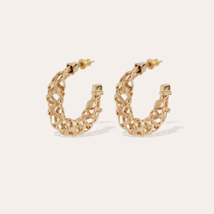Boucles d'oreilles créoles Fileo petit modèle dorées