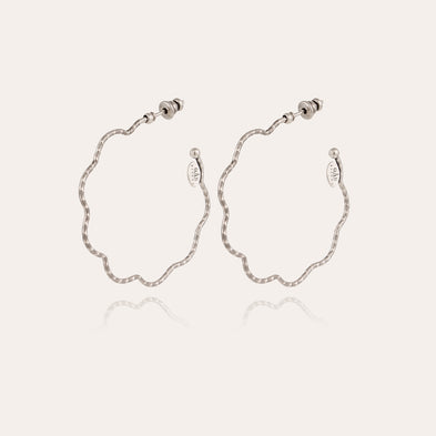 Boucles d'oreilles créoles Florette petit modèle argentées