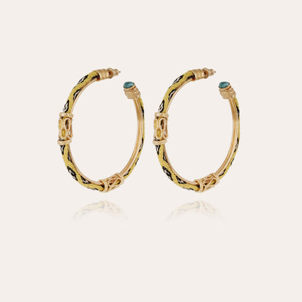 Lima gold cabochon hoop earrings