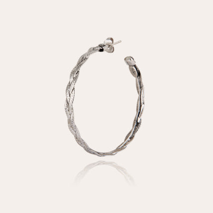 Tresse medium silver hoop earrings