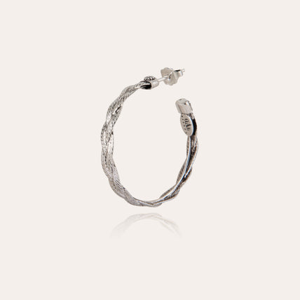 Silver Tresse small hoop earrings